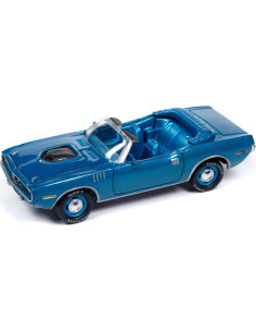 Coche Diecast Johnny Lightning 1971 Plymouth Barracuda Azul 2
