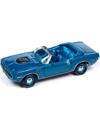 Coche Diecast Johnny Lightning 1971 Plymouth Barracuda Azul