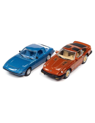 Conjunto 2 Coches Diecast 1/64 Johnny Lightning RX-7 y Datsun