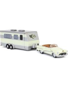 Auto a Escala 1:64 Johnny Lightning 1953 Buick Super con Remolque 2