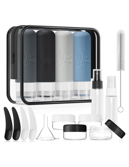 Juego de Botellas de Silicona 18 Piezas JBYAMUS A Prueba de Fugas