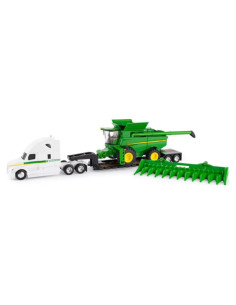 Cosechadora John Deere S780 1/64 con Freightliner y Remolque