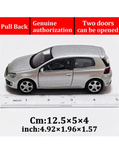 Coche de Juguete Volkswagen Golf GTI 1:36 Retroceso Plata 2
