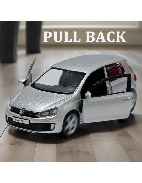 Coche de Juguete Volkswagen Golf GTI 1:36 Retroceso Plata