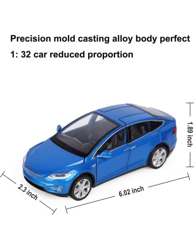 Coche Diecast Modelo X90 Azul 1:32 con Luces y Música