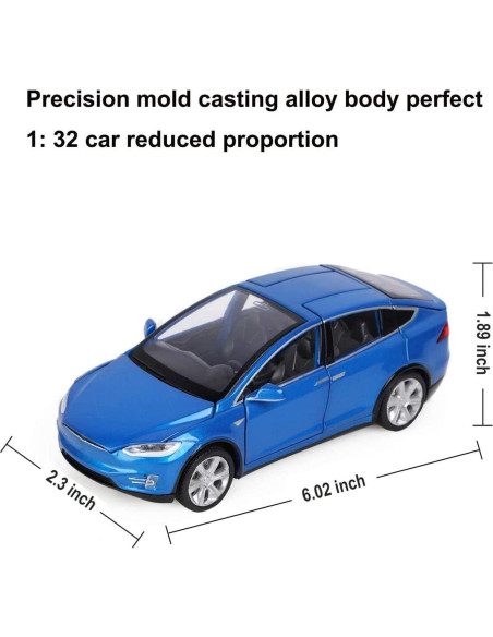 Coche Diecast Modelo X90 Azul 1:32 con Luces y Música Coche Diecast Modelo X90 Azul 1:32 con Luces y Música