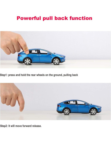 Coche Diecast Modelo X90 Azul 1:32 con Luces y Música