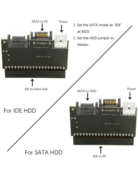 Adaptador Reversible PATA a SATA CY-SA-101 100/133 7 Pines