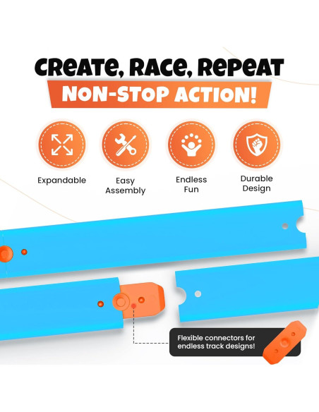 Conjunto de Pista Hot Wheels 86 Piezas 12 Metros Azul