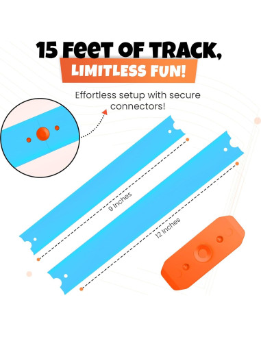 Conjunto de Pista Hot Wheels 86 Piezas 12 Metros Azul