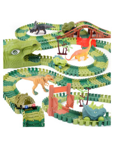 Pista de Carreras de Dinosaurios GIAT con Luz y Sonido - 217 Piezas