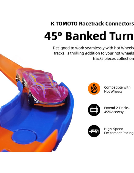Conector Curva 45 Grados K TOMOTO para Pista Hot Wheels - Set de 4 Conector Curva 45 Grados K TOMOTO para Pista Hot Wheels - Set de 4