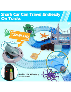 VATOS Juguetes de Pista Oceánica 183 Piezas para Niños 3-9 Años 2