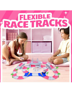 Set de Pista de Carreras Rosa 168 Piezas Liberty Imports 2