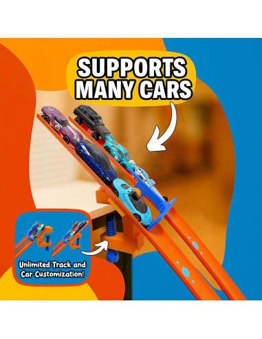 Puerta de Inicio Doble Lila Layers para Hot Wheels - Naranja/Azul