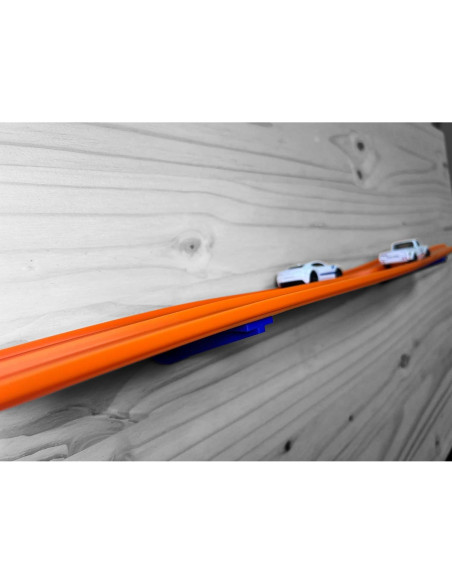 Soporte de Pared para Pistas Hot Wheels - 2 Carriles Azul Soporte de Pared para Pistas Hot Wheels - 2 Carriles Azul