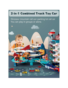 Pista de Coches de Juguete Dinosaurio con Estacionamiento Elevador 2