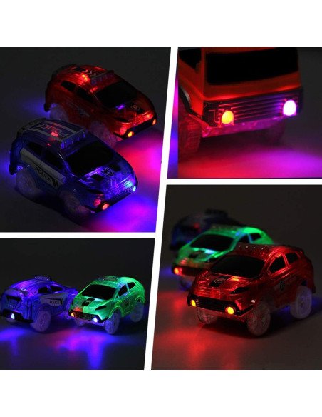 Coches de Pista LED Camel Home 4 Pack Brillan en la Oscuridad