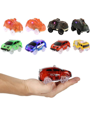 Coches de Pista LED Camel Home 4 Pack Brillan en la Oscuridad