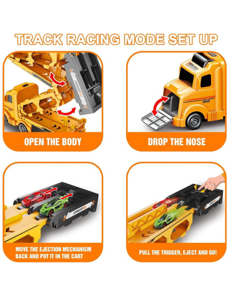 Camión Transportador Veslier con Pista de Carreras 3 Capas Camión Transportador Veslier con Pista de Carreras 3 Capas