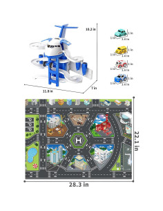 Juguete de avión TEMI con pista y 8 coches para niños 3-5 años 2