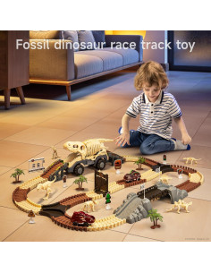 Pista de Carreras de Dinosaurios TUMAMA - 162 Bloques Flexibles 2