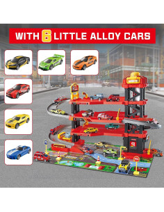 Juguete de Garaje de Estacionamiento Dollox con 6 Coches 2