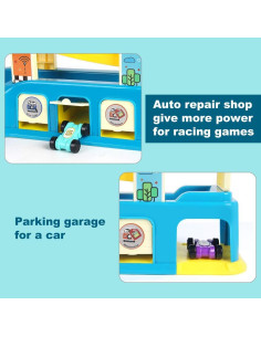 Pista de Carreras para Niños LiDi RC con 6 Rampas y 8 Coches 2