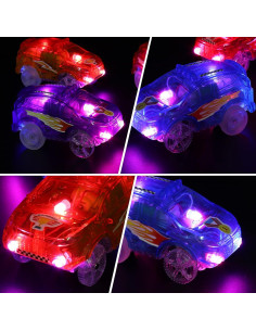 Coches de Pista de Carreras Save Unicorn con Luces LED - Paquete de 4 2