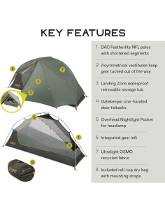 Tienda de Bikepacking Ultraligera NEMO Dragonfly OSMO 1 Persona 2