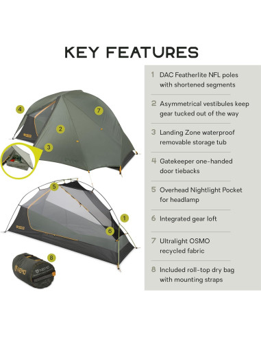 Tienda de Bikepacking Ultraligera NEMO Dragonfly OSMO 1 Persona