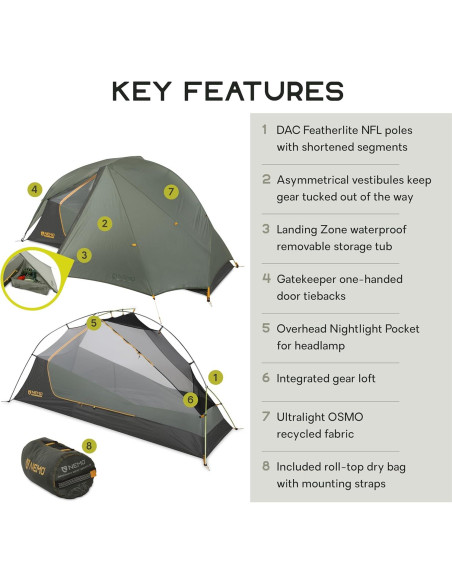 Tienda de Bikepacking Ultraligera NEMO Dragonfly OSMO 1 Persona