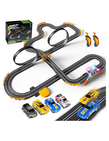 Pista de Carreras Eléctrica DR 8.53m con 4 Coches para Niños