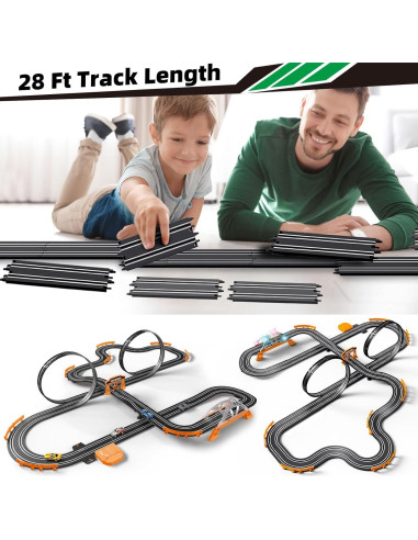 Pista de Carreras Eléctrica DR 8.53m con 4 Coches para Niños