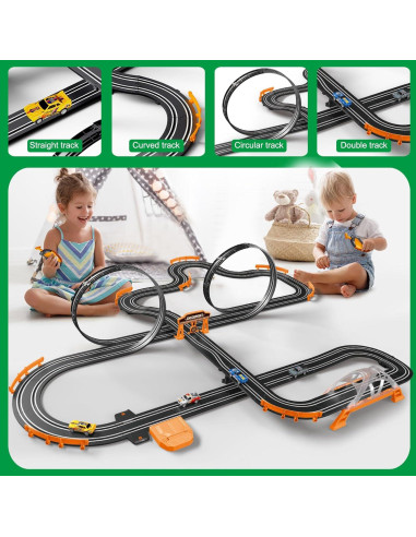 Pista de Carreras Eléctrica DR 8.53m con 4 Coches para Niños