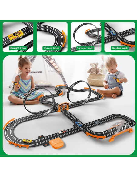 Pista de Carreras Eléctrica DR 8.53m con 4 Coches para Niños