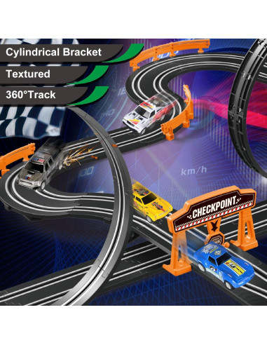 Pista de Carreras Eléctrica DR 8.53m con 4 Coches para Niños