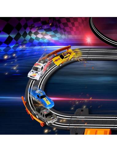 Pista de Carreras Eléctrica DR 8.53m con 4 Coches para Niños