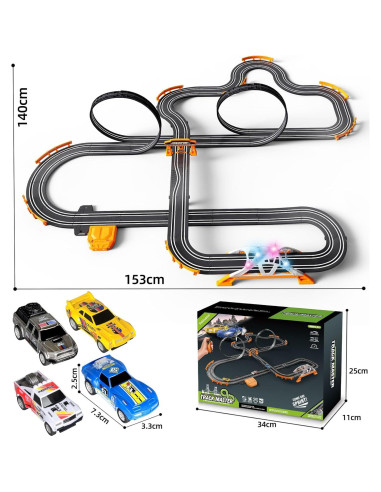 Pista de Carreras Eléctrica DR 8.53m con 4 Coches para Niños