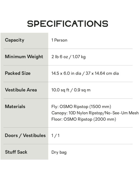 Tienda de Bikepacking Ultraligera NEMO Dragonfly OSMO 1 Persona