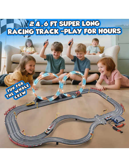 Conjunto de Pista de Carreras Eléctrica RIANEAN 7.5m con 4 Coches Conjunto de Pista de Carreras Eléctrica RIANEAN 7.5m con 4 Coches