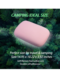 Almohada de Viaje Nimorio Espuma de Memoria 38x26cm Rosa 2