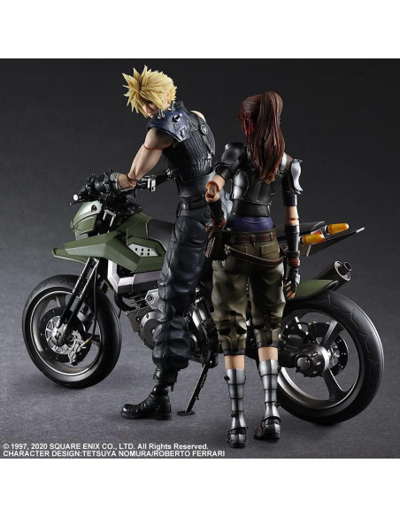 Figura de Acción Final Fantasy VII Remake Jessie y Cloud con Bicicleta Figura de Acción Final Fantasy VII Remake Jessie y Cloud con Bicicleta