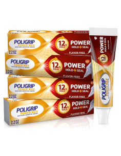 Crema Adhesiva para Dentaduras Poligrip Power Max 62.37 g - Paquete de 4