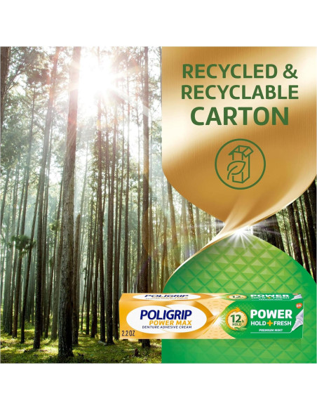 Crema para Dentaduras Poligrip Power Max Menta 62.37 g x 4 Crema para Dentaduras Poligrip Power Max Menta 62.37 g x 4