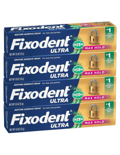 Adhesivo para Dentaduras Fixodent Ultra Max Hold 4x51g