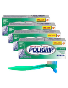 Paquete Adhesivo Dentaduras Polident Super Poligrip 4 Tubos 21g