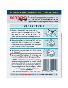 Sellos Adhesivos para Dentaduras Sea-Bond, Paquete de 6, 90 Superiores 2