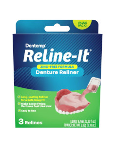 Kit de Reajuste de Dentaduras Dentemp Reline-It - 3 Reajustes