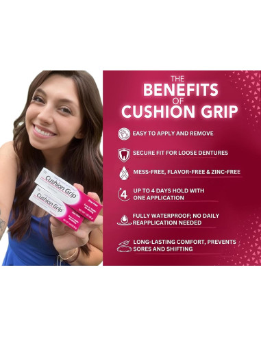 Adhesivo para Dentaduras Cushion Grip 28g - Ajuste y Comodidad